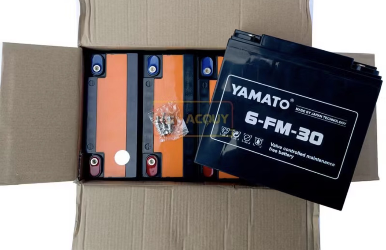 Bộ 4 ắc quy Yamato 12V 30Ah 1.880.000đ cho xe máy, xe đạp điện